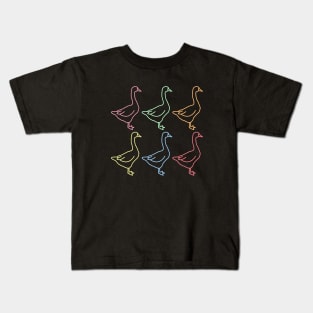 Multi-Colored Geese Kids T-Shirt